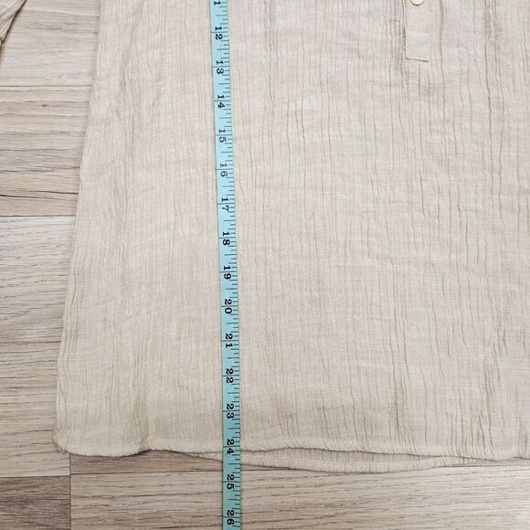 Wonderly Womens Beige Peasant Longsleeve Crochet Blouse Large - Picture 7 of 9